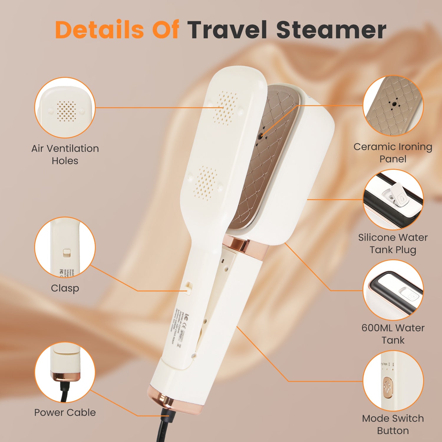 1Set Steam Iron Press 3 In 1 Travel Steamer For Clothes